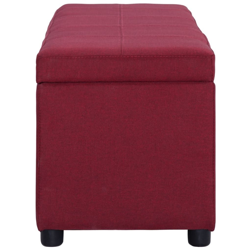 vidaXL Sitzbank Bank mit Staufach 116 cm Weinrot Polyester