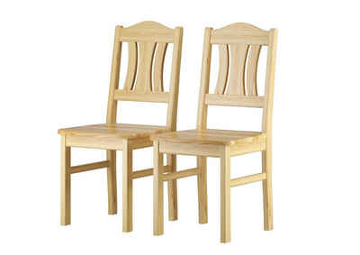 ERST-HOLZ Esszimmerstuhl Küchenstuhl robust Massivholzstuhl Kiefer Doppelpack oder Einzelstuhl