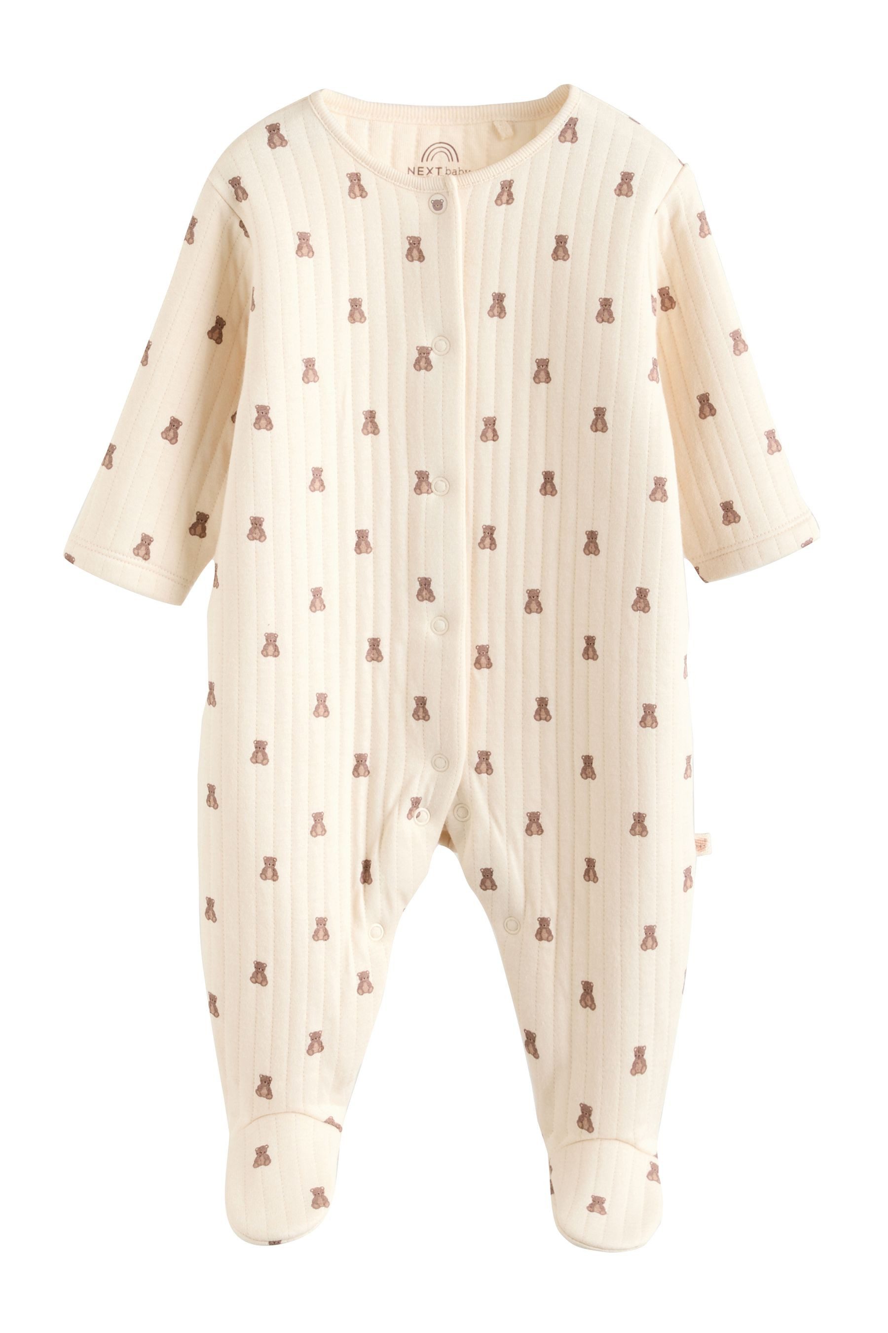 Next Schlafoverall 2er-Pack Gesteppte Baby-Schlafanzüge, Bär (2-tlg)