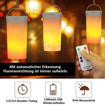 GelldG Nachtlicht LED Flamme Lampe, USB Wiederaufladbar Flammeneffekt Nachtlicht
