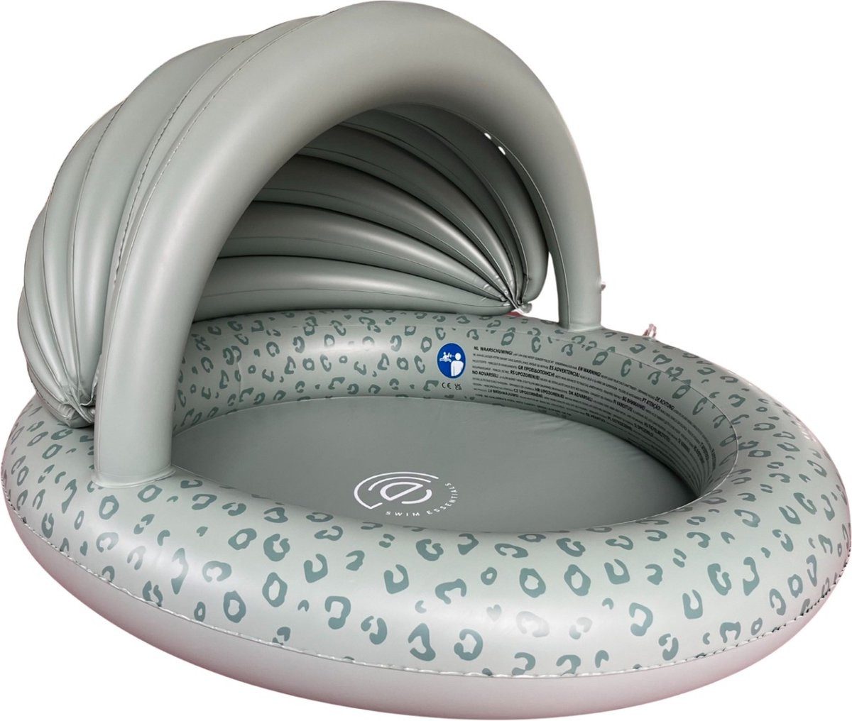 Swim Essentials Pool Swim Essentials Swimming Pool 100 cm Grün Leopard Vordach 100 x 20 cm