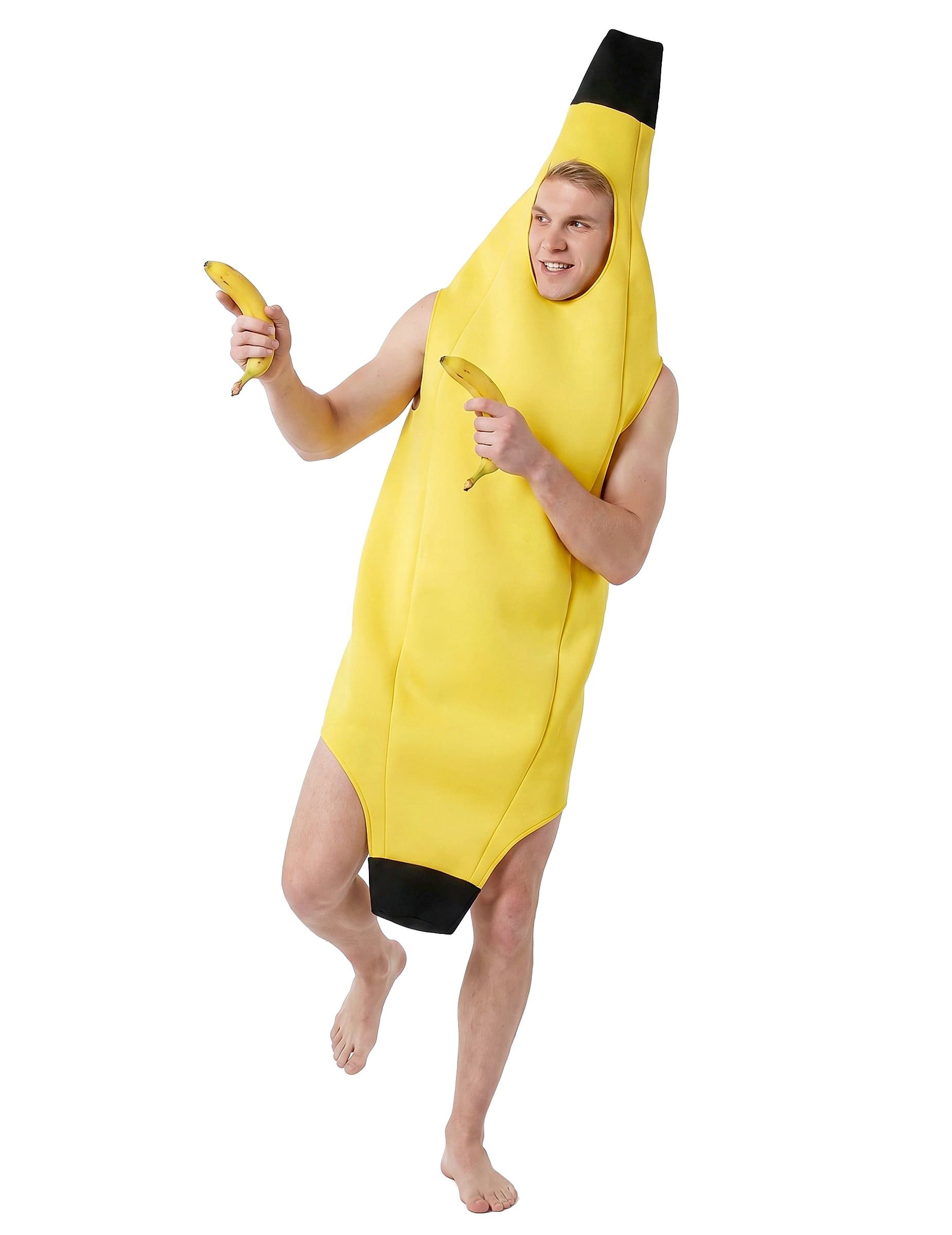 Kostüm Banane Karneval-Kostüm für Erwachsene gelb-schwarz
