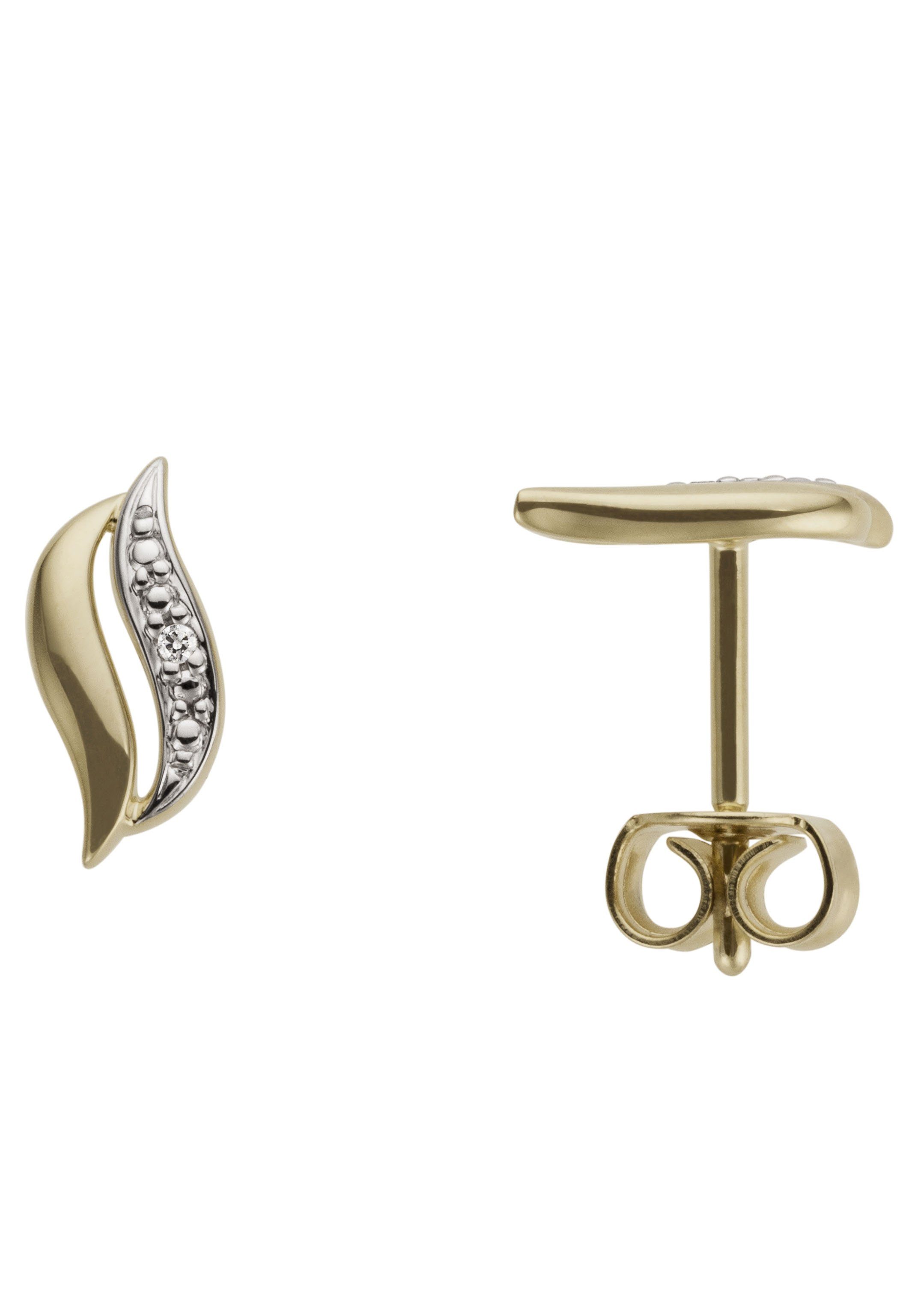 Paar Ohrstecker Schmuck Geschenk Gold 333 Ohrschmuck bicolor