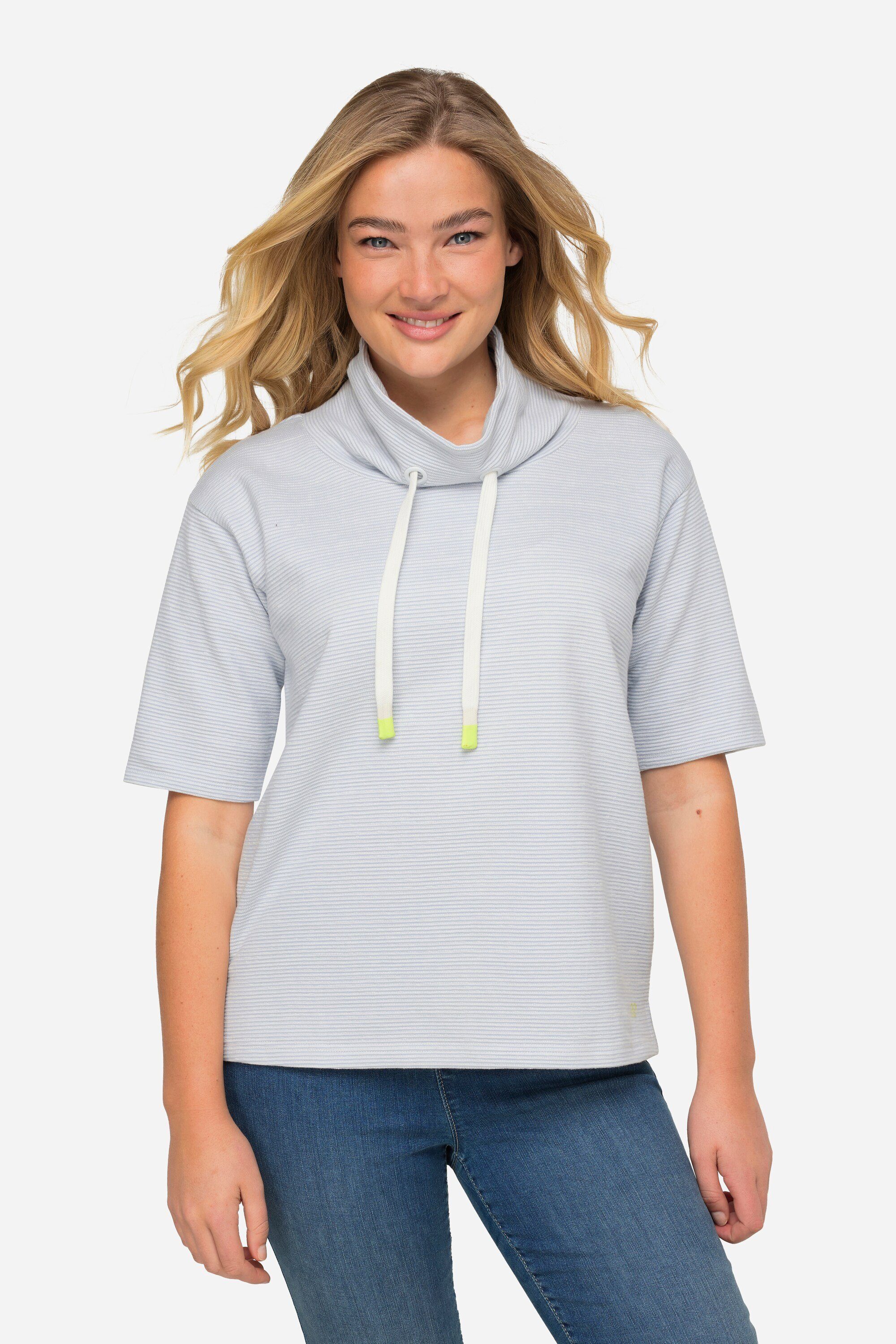 Laurasøn Sweatshirt Sweatshirt oversized Ringel Stehkragen OEKO-TEX