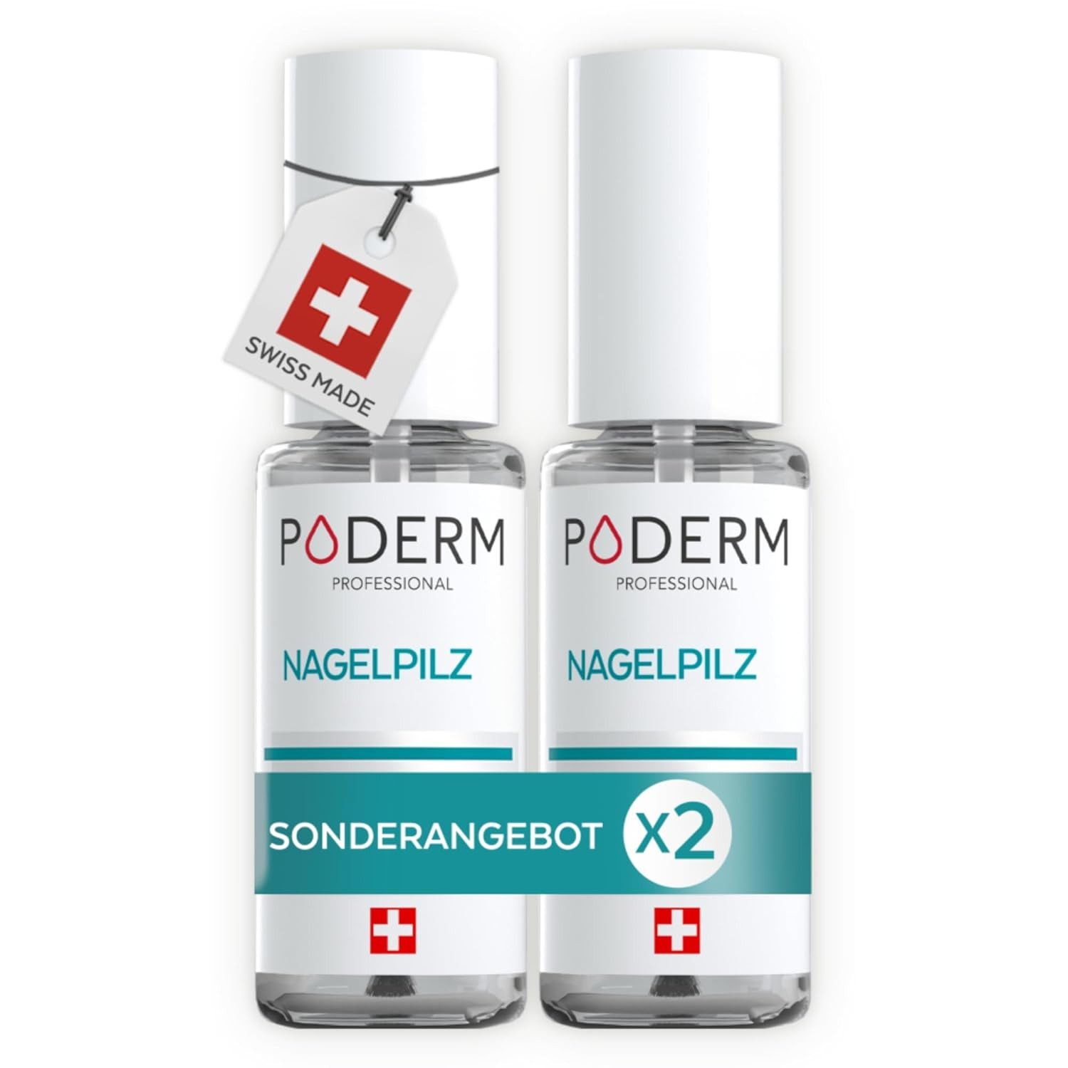 PODERM Fußpflegecreme - NAGELPILZ BEHANDLUNG, Professionelle Pflege für Fuß & Hand mit pflanzlichen Ölen zur intensiven Pflege von beanspruchten, verfärbten und brüchigen Nägeln, Einfach & schnell, Swiss Made