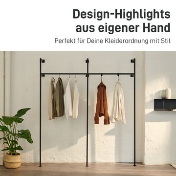 Natural Goods Berlin Kleiderständer Wandkleiderständer, (1 St), Kleiderstange, Wandmontage, Wandsystem als offener Kleiderschrank