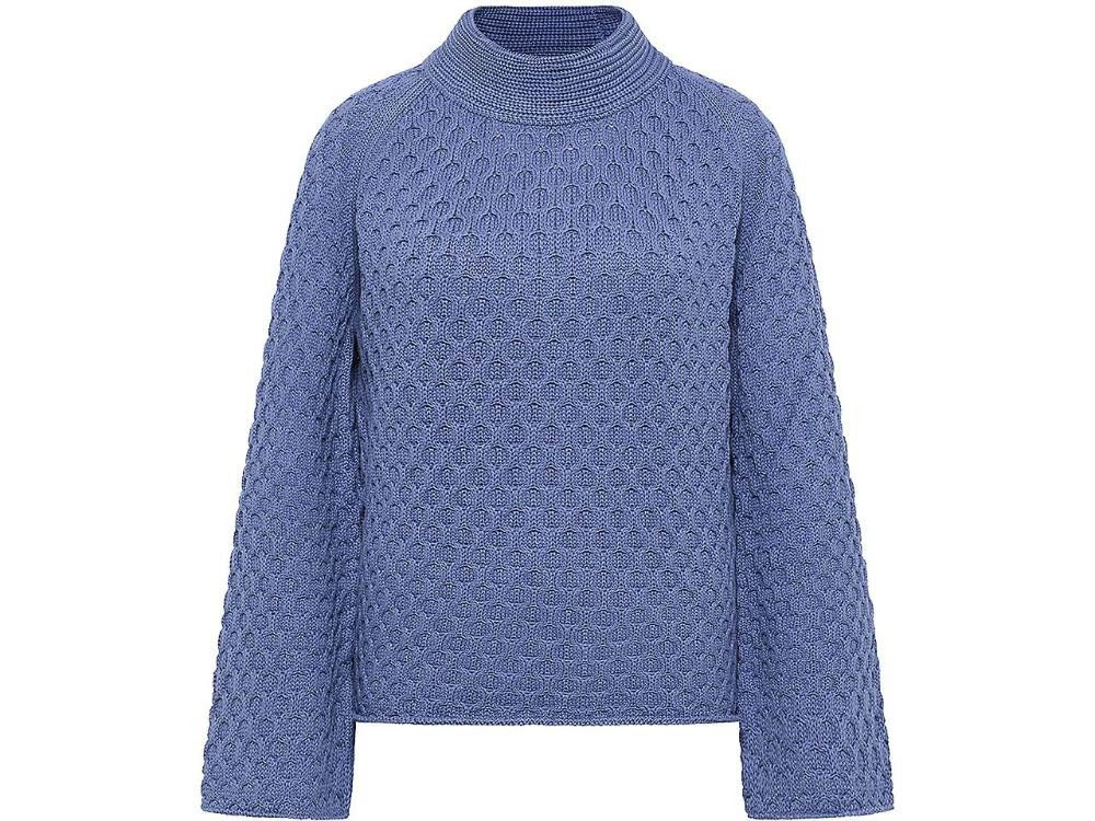 Tranquillo Rundhalspullover tranquillo Bio-Damen-Pullover mit Fledermausärmeln
