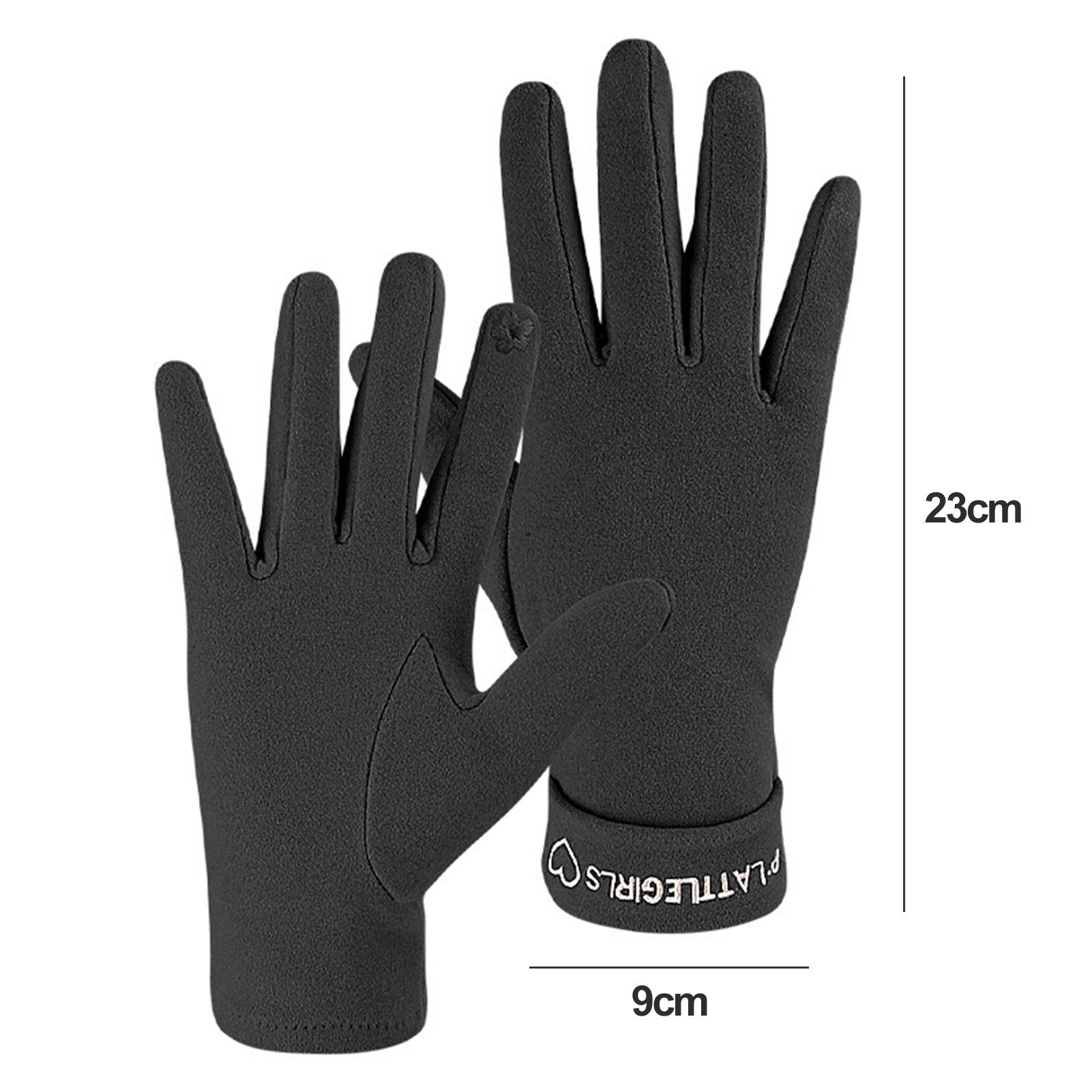 Rutaqian Strickhandschuhe 1 Paar Winter Fingerhandschuhe Damen Schwarz Handschuhe Warme für Touchscreen Damen Gefüttert Sport Warm Fleece