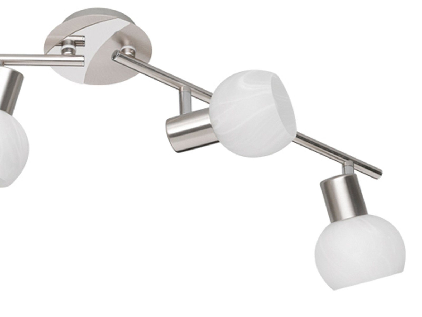Reality Leuchten LED Deckenstrahler, Dimmfunktion, LED wechselbar, Warmweiß, innen, Bürobeleuchtung Treppenhaus Lampenschirme Glas Weiß, B 69cm