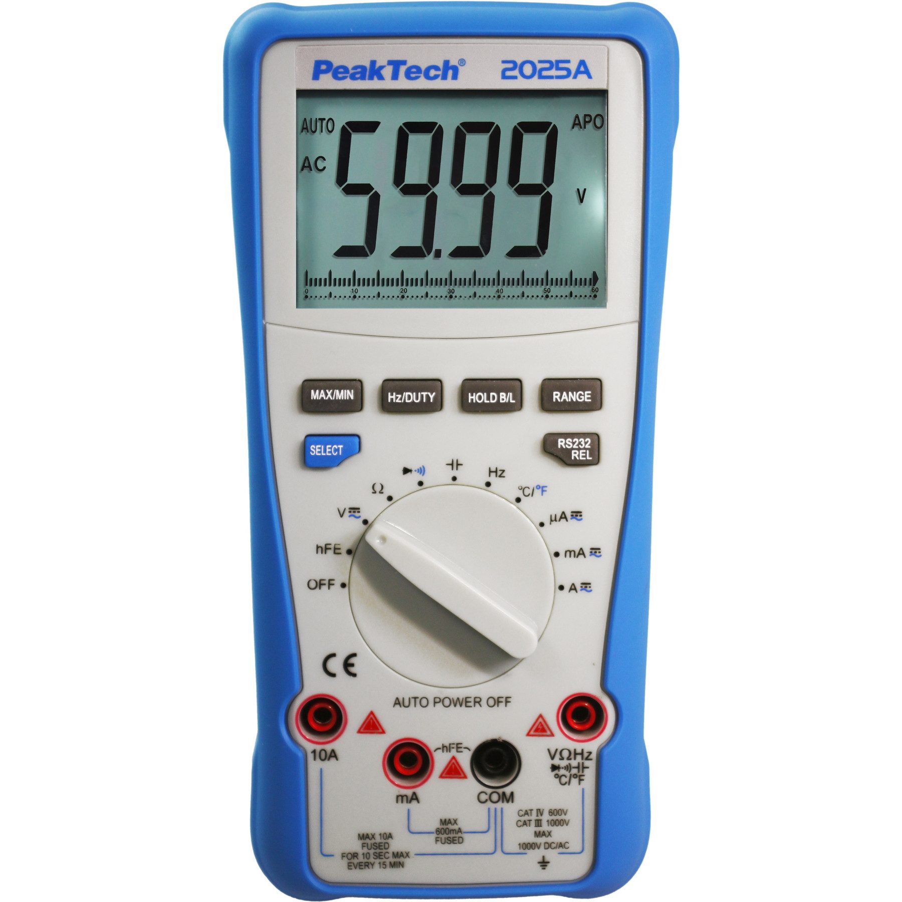 PeakTech Multimeter PEAKTECH True RMS Multimeter, P 2025 A, 1000 V AC/ DC, 10 A AC/ DC