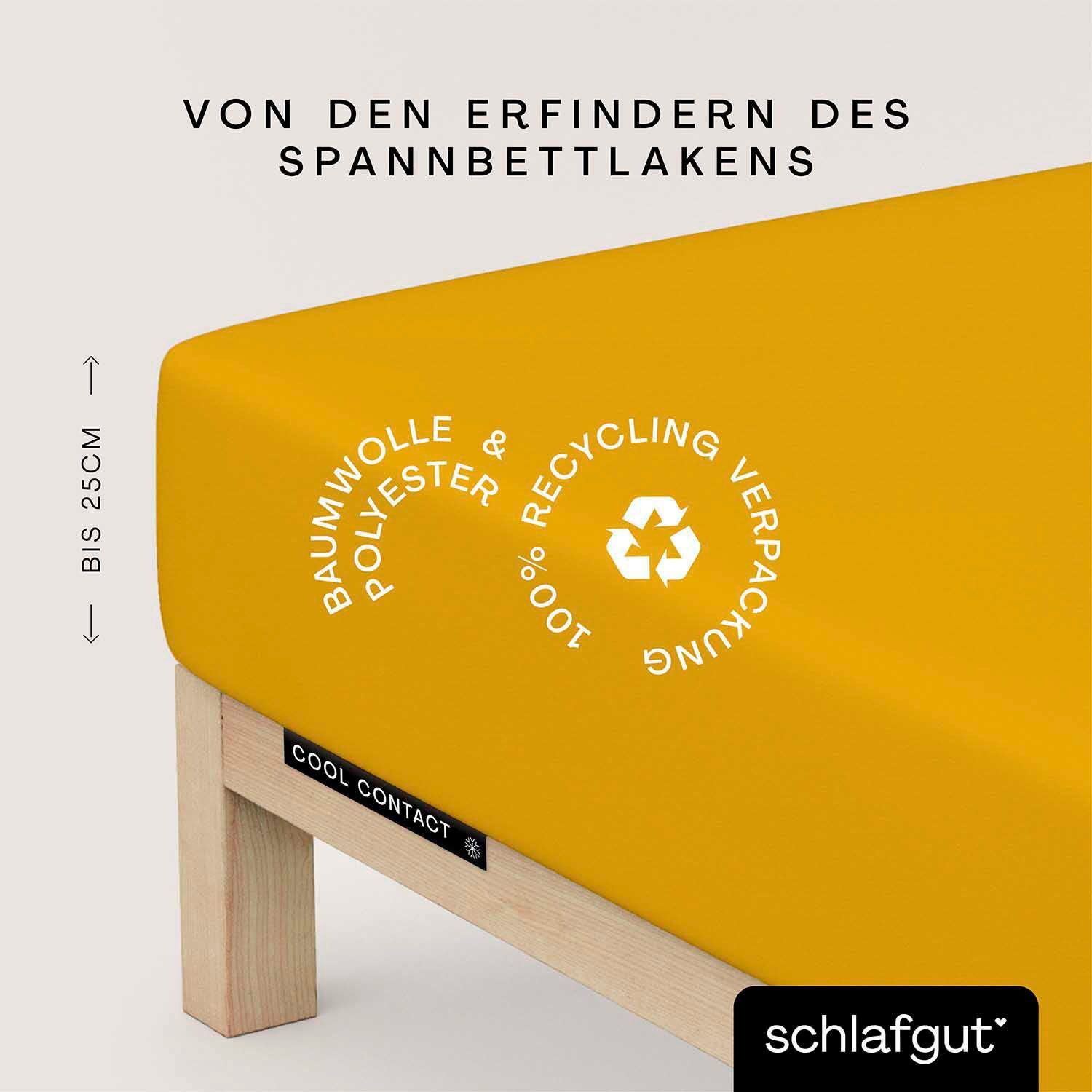 Schlafgut Spannbettlaken Cool Contact, Microfaser, Gummizug: rundum, (1 Stück), 100% gekämmte Mikrofaser