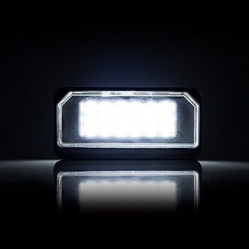 LLCTOOLS KFZ-Ersatzleuchte LED Kennzeichenbeleuchtung Auto, E-geprüft mit geringem Verbrauch, Plug and Play, 2 St., kaltweiß, 6000K, 18 SMD, Nummernschildbeleuchtung für Tesla Model S 2017