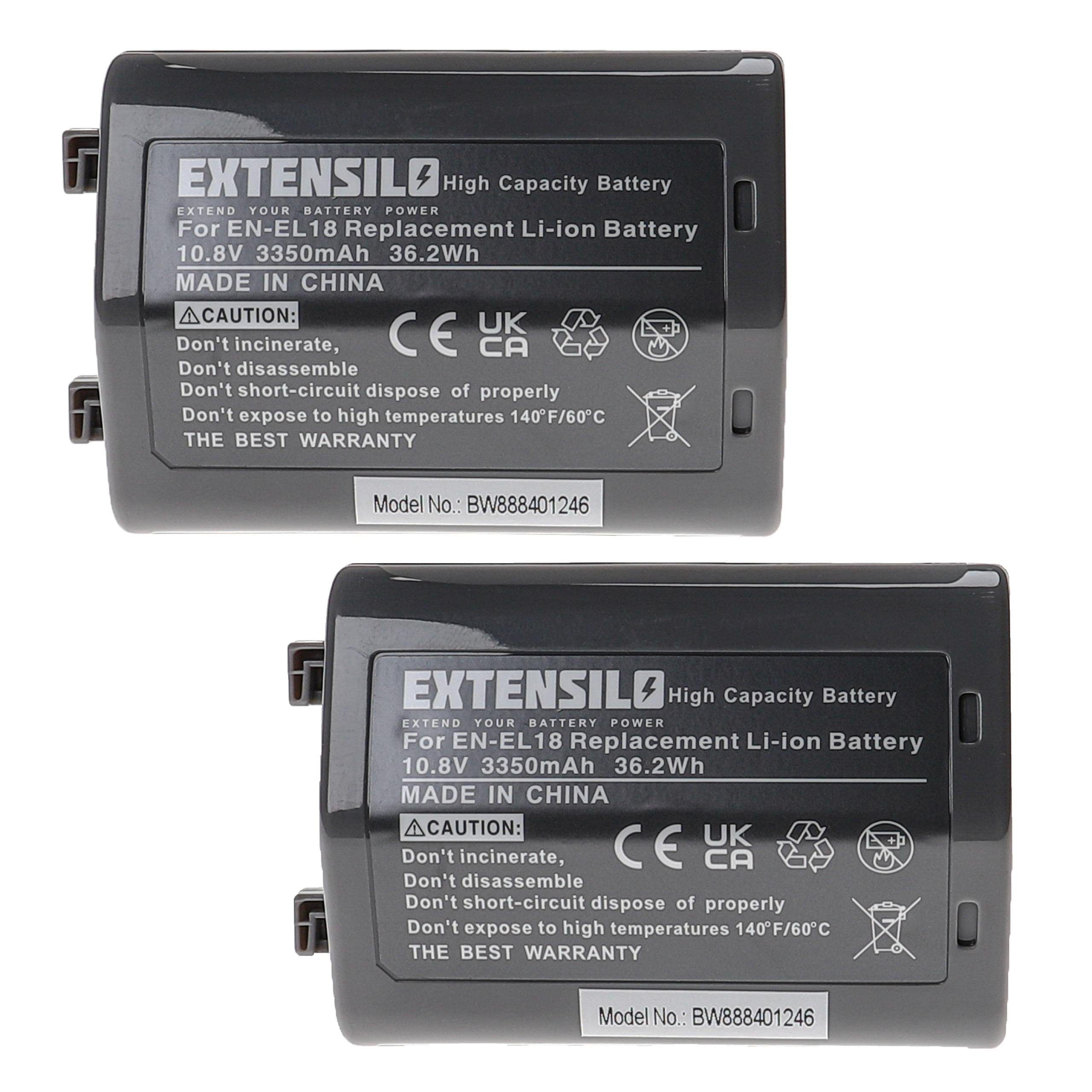 Extensilo Ersatz für Nikon EN-EL18 für Kamera-Akku Li-Ion 3350 mAh (10,8 V)