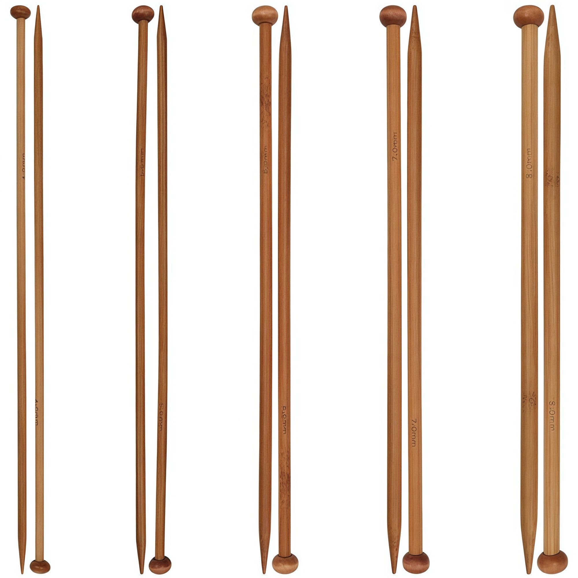 FOUORTUNATE-BEE Stricknadeln 25 cm Holzstricknadeln Set, verschiedene Größen für Schal & Mütze, 10 St., Holzstricknadeln 25 cm im Set für Anfänger und Profis