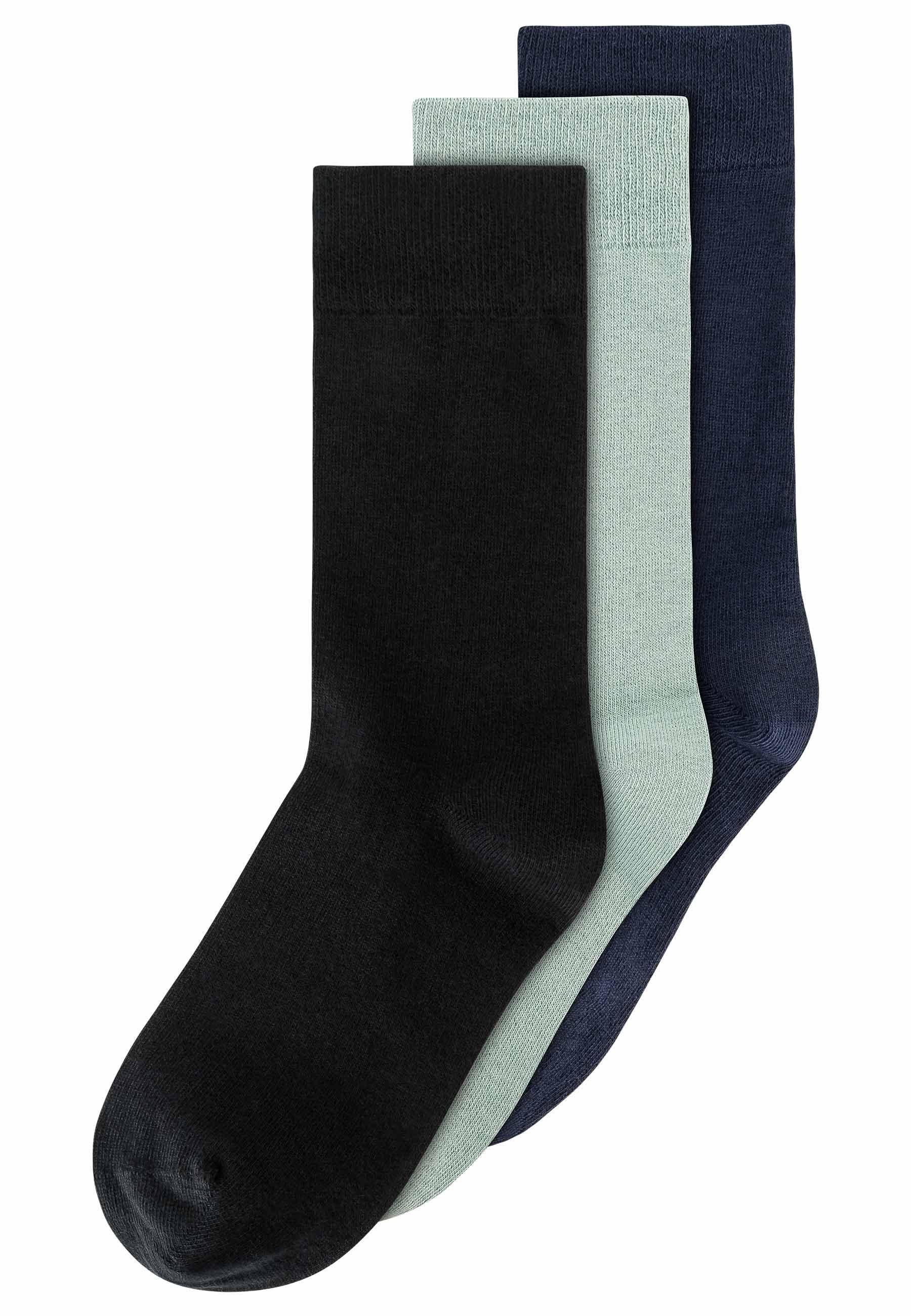 navy Basic Pack / 3er MELA schwarz Socken Socken mint /