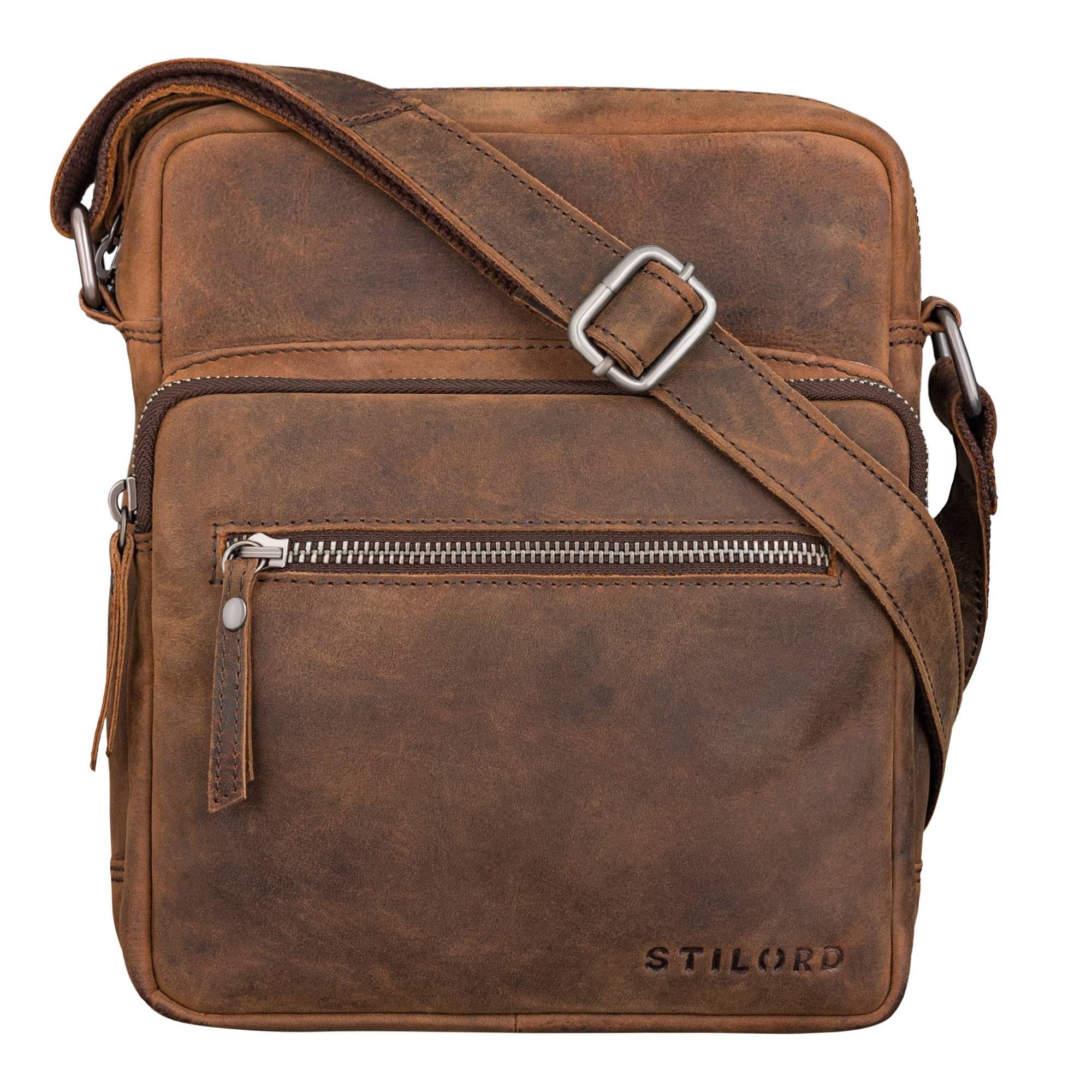 STILORD Schultertasche "Maris" Kleine Echtleder Umhängetasche für Herren für 8.3 Zoll Tablet