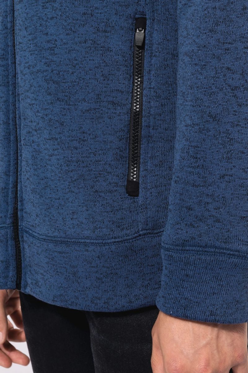 Kariban Outdoorjacke Herren-Weste mit Reißverschluss, aus Chiné
