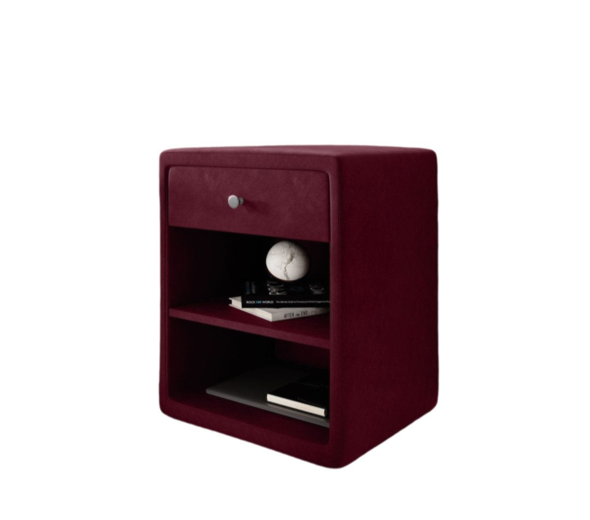 Luxusbetten24 Nachttisch Designer Nachttisch Amy, mit Samtbezug