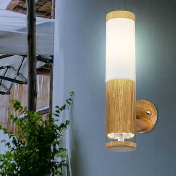 etc-shop Außen-Wandleuchte, Leuchtmittel inklusive, Warmweiß, Farbwechsel, Wandleuchte Aussen Edelstahl LED Außenlampe Balkon Aussenleuchte