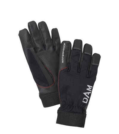 DAM Fishing Angelhandschuhe Glove Black Anglerhandschuhe M - XL Handschuhe Angeln Jagd Outdoor Wasserdichte Ausführung, Gummizug am Handgelenk