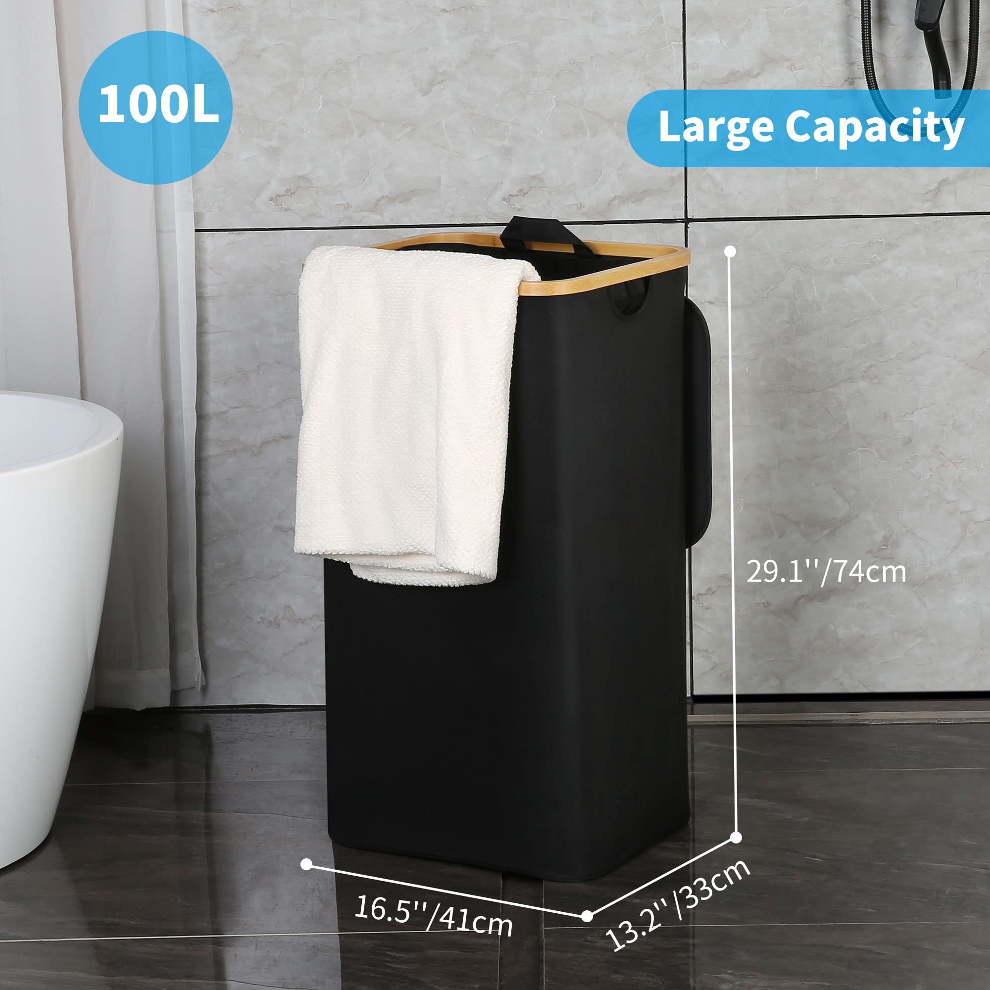 SURFOU Wäschekorb Wäschesammler mit Deckel Laundry günstig online kaufen