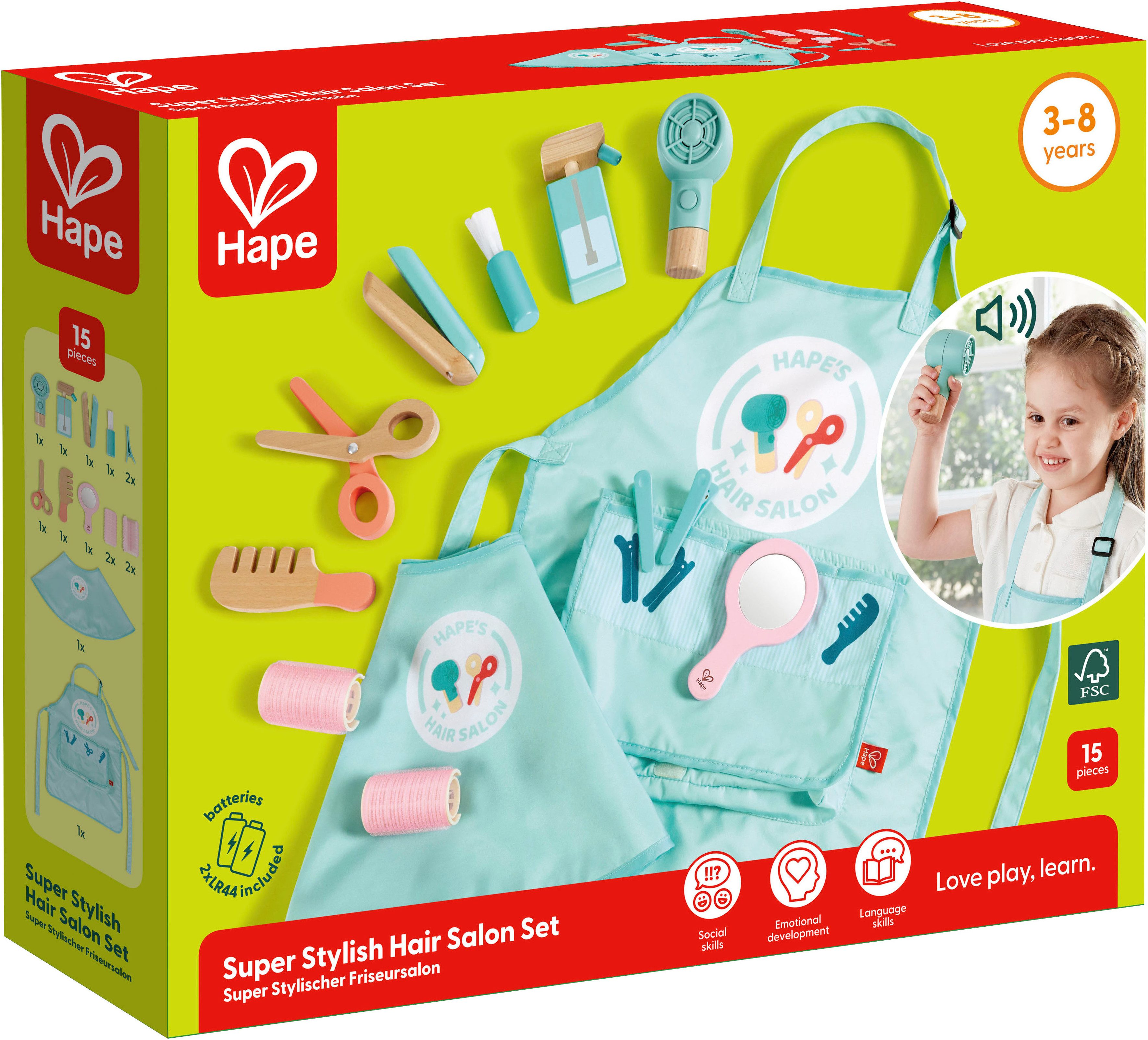 Hape Spielzeug-Frisierkoffer Super stylischer Friseursalon günstig online kaufen
