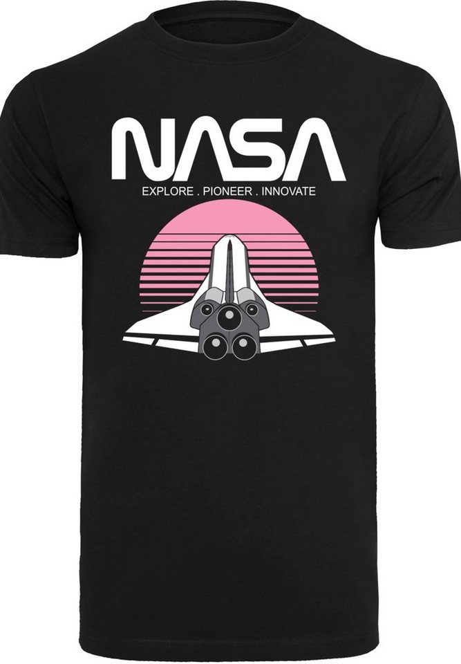 F4NT4STIC T-Shirt NASA Space Shuttle Sunset Herren,Premium Merch ,Regular-Fit,Basic,Bedruckt