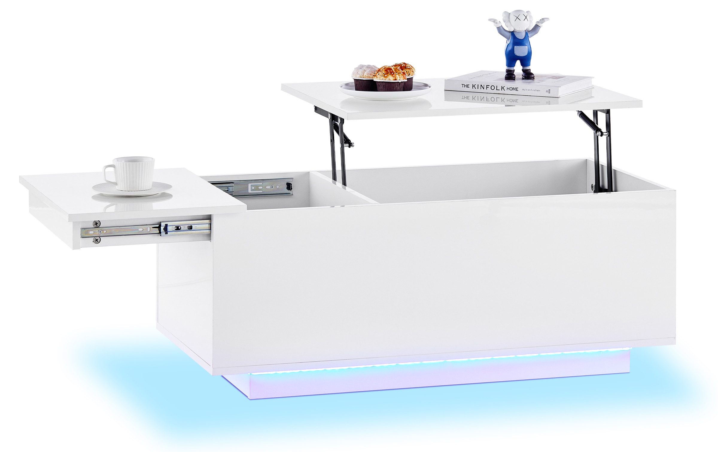 Ofcasa Couchtisch 100x50x40.5cm Hochglänzender Sofatisch (1 günstig online kaufen