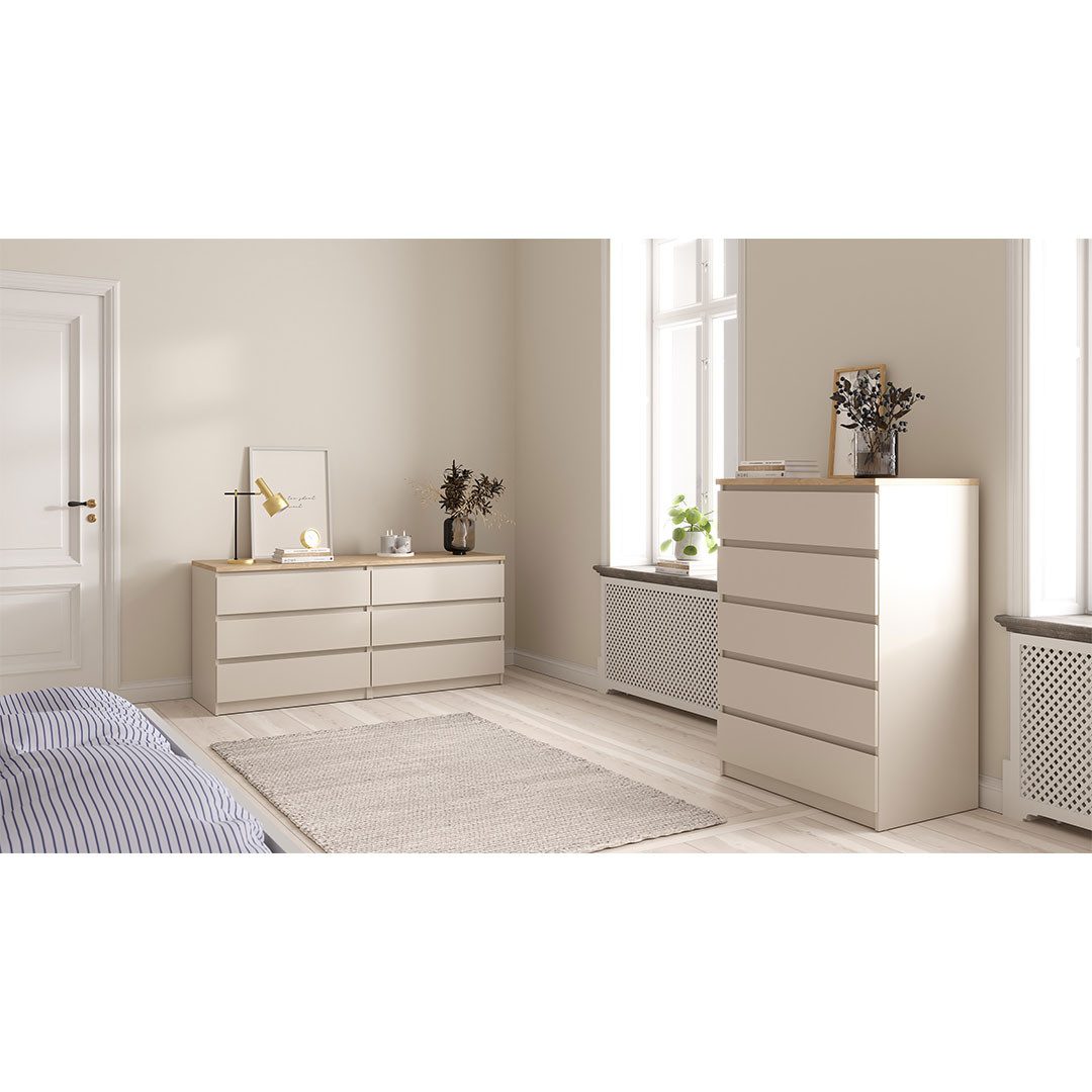 ebuy24 Kommode Naia Kommode 5 Schubladen Eiche Dekor.