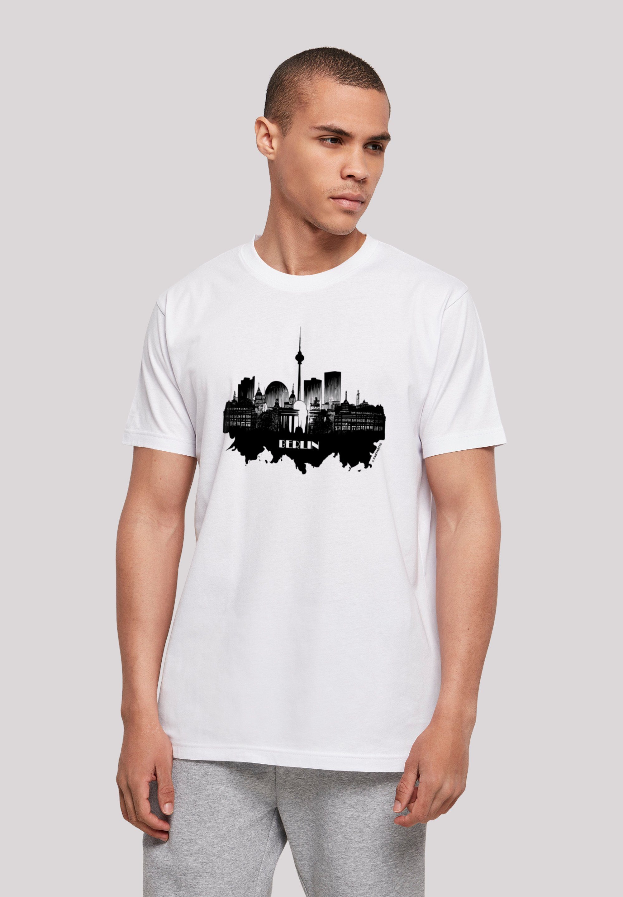 F4NT4STIC T-Shirt Cities Collection - Berlin skyline Print, Rippbündchen am  Hals und Doppelnähte am Saum