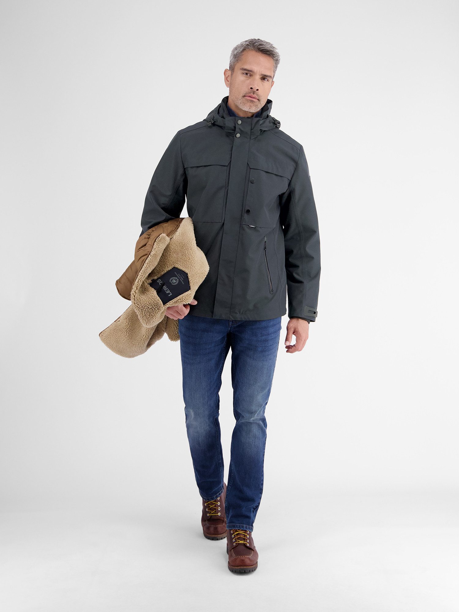 LERROS Winterjacke Herren Winterjacke mit herausnehmbarer Innenjacke