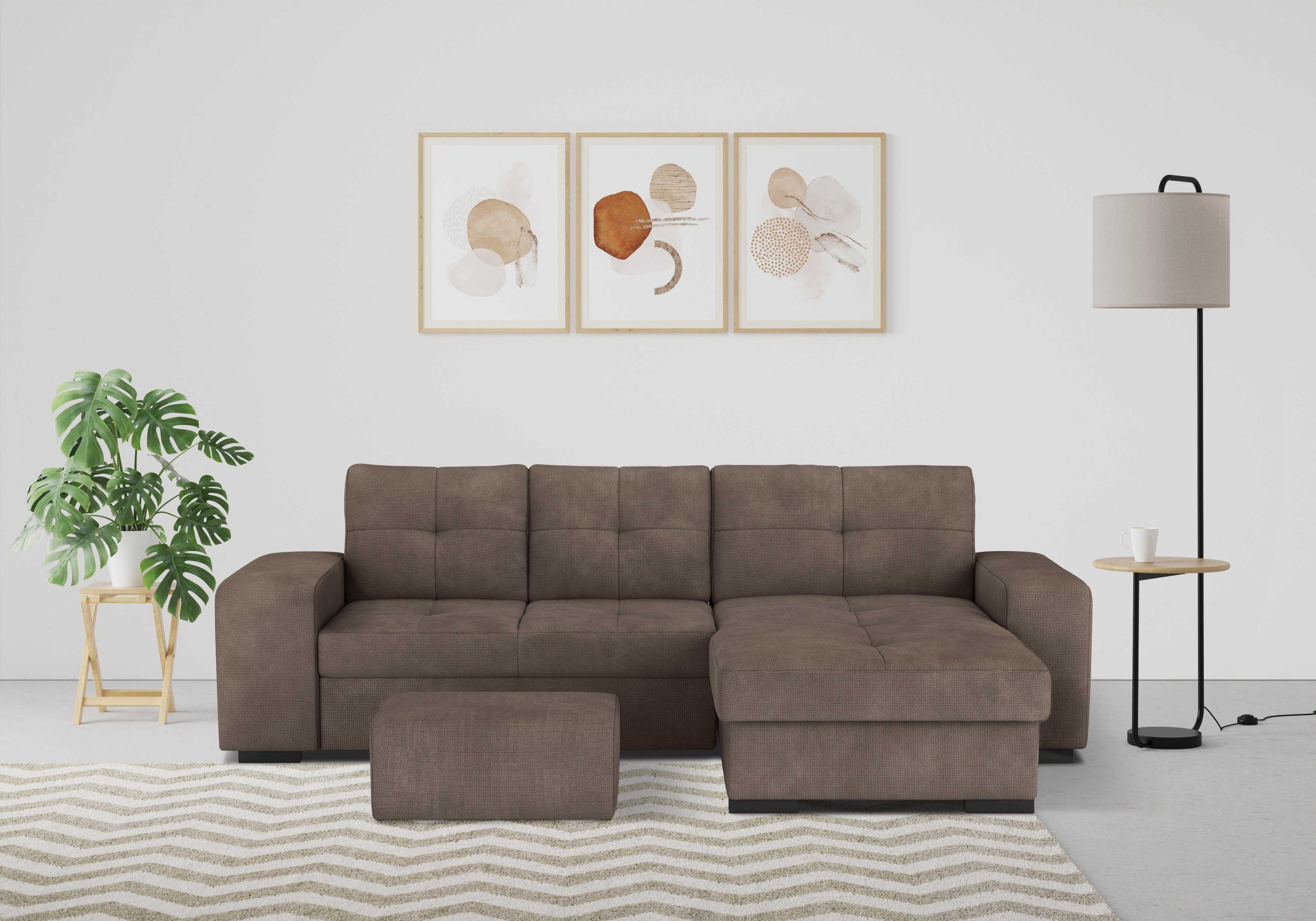 COTTA Ecksofa Mattina L-Form, mit Hocker, günstig online kaufen