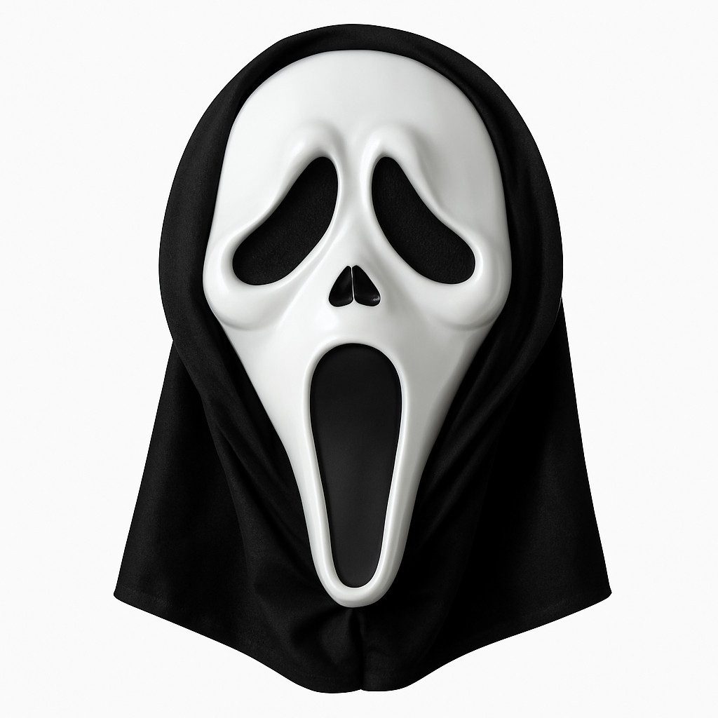 Erfurth Fun Verkleidungsmaske Scream Ghost Face Maske – Gruselige Halloween Verkleidung, (1-tlg)