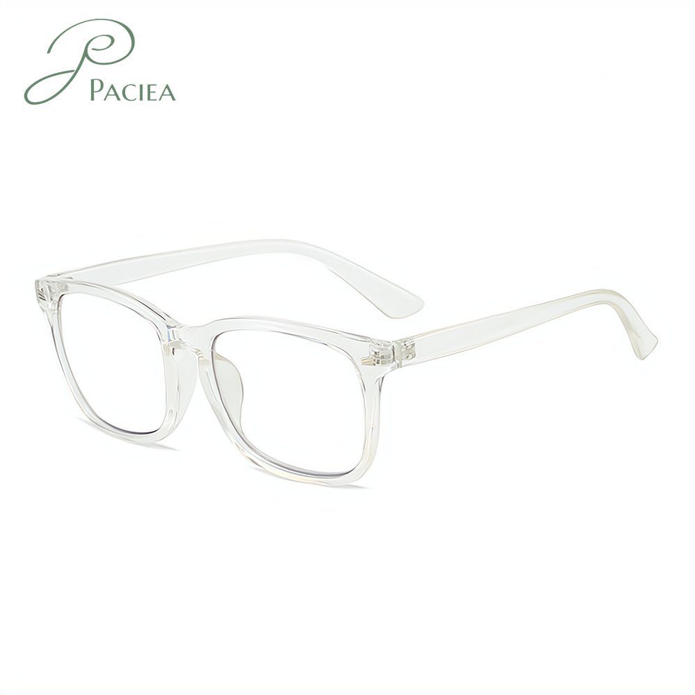 PACIEA Lesebrille Anti Blaulicht Quadratische Computerbrille Anti-Müdigkeit Damen Herren transparent