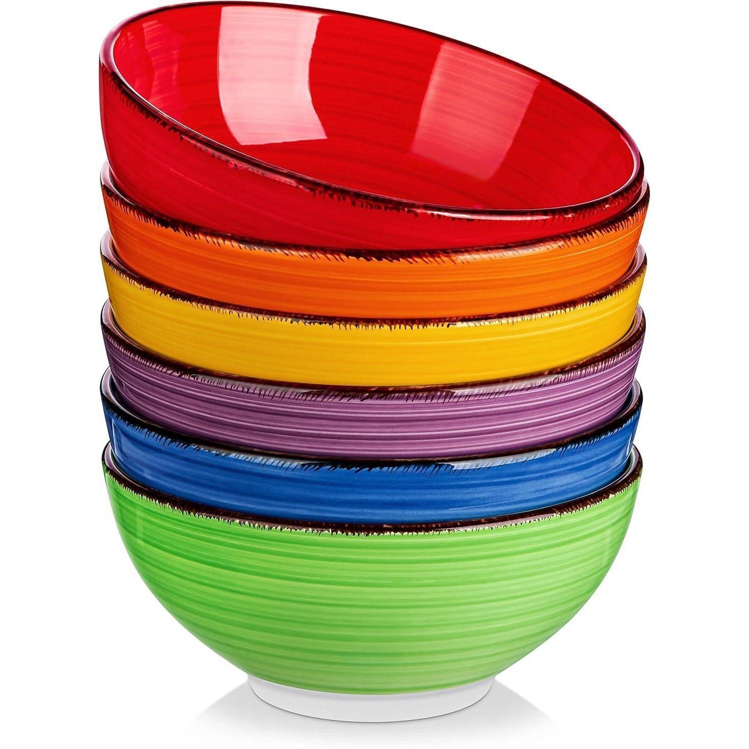 LuxusKollektion Suppenschale Suppenschalen Steinzeug 6-teilig BONITA Schüsselset Salatschüssel