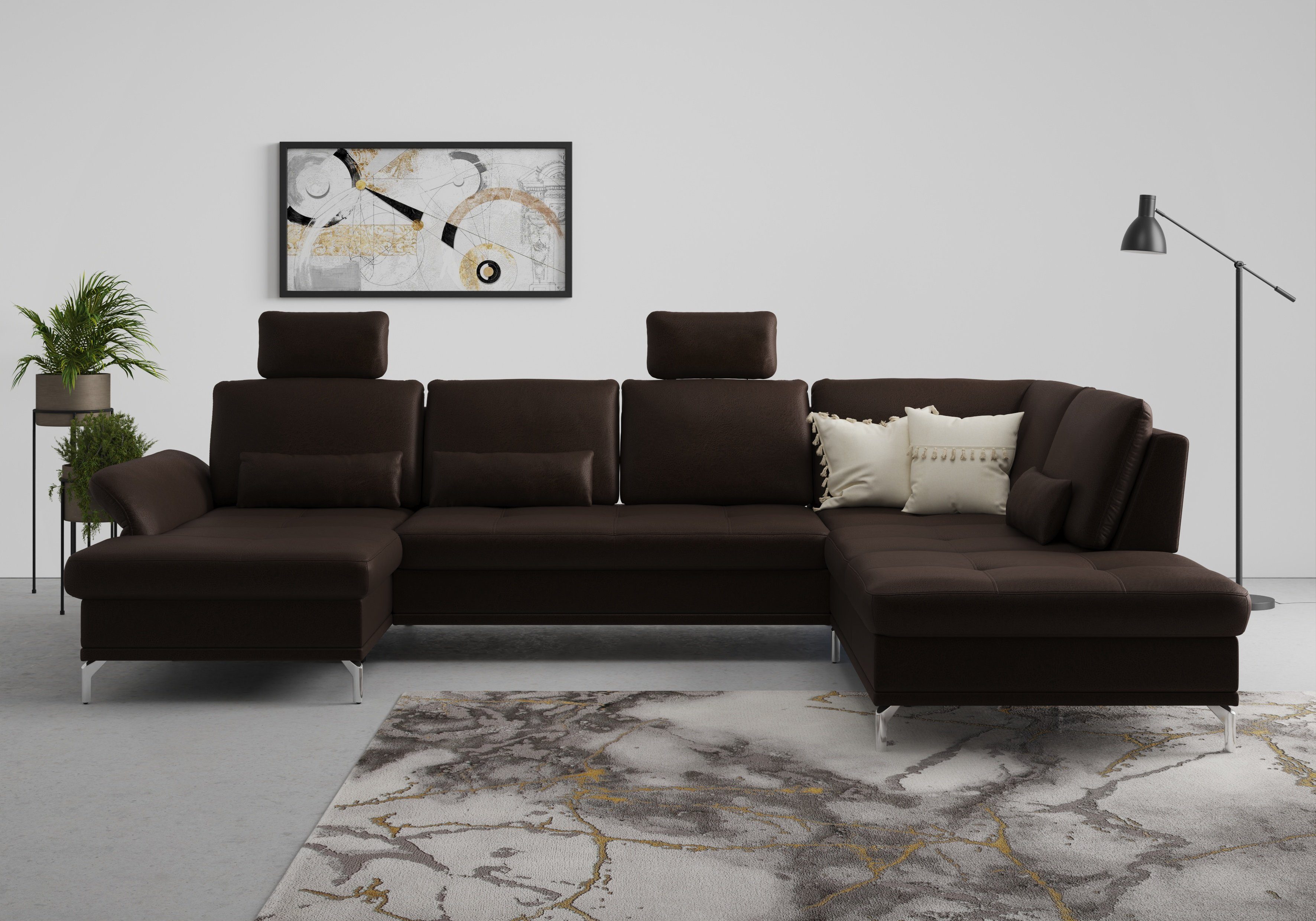 INOSIGN Wohnlandschaft "Palm Beach U-Form" Federkern, mit Sitztiefenverstel günstig online kaufen