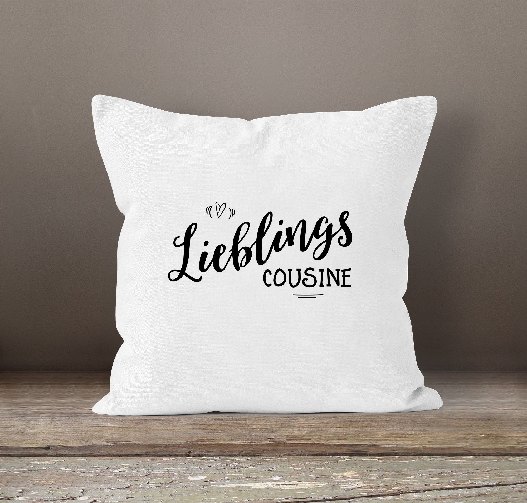 MoonWorks Dekokissen Kissenbezug Lieblingscousine Lieblingskusine Geschenk günstig online kaufen