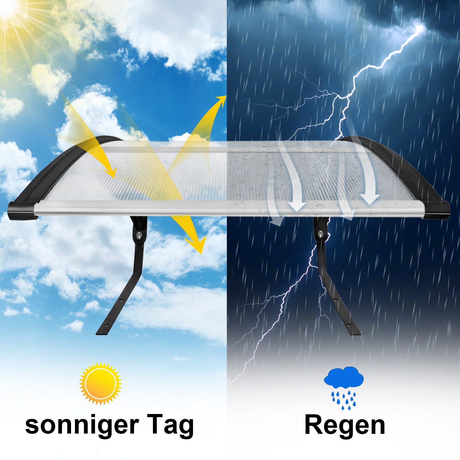 FIVMEN Mähroboter-Garage Mährobotergarage Rasenmäher Garage Carport Rasenroboter Garagendach, Dach Carport Schutz vor Regen Hagel UV-Strahlen, 103 x 77 x 45 cm – Bild 5 von 5