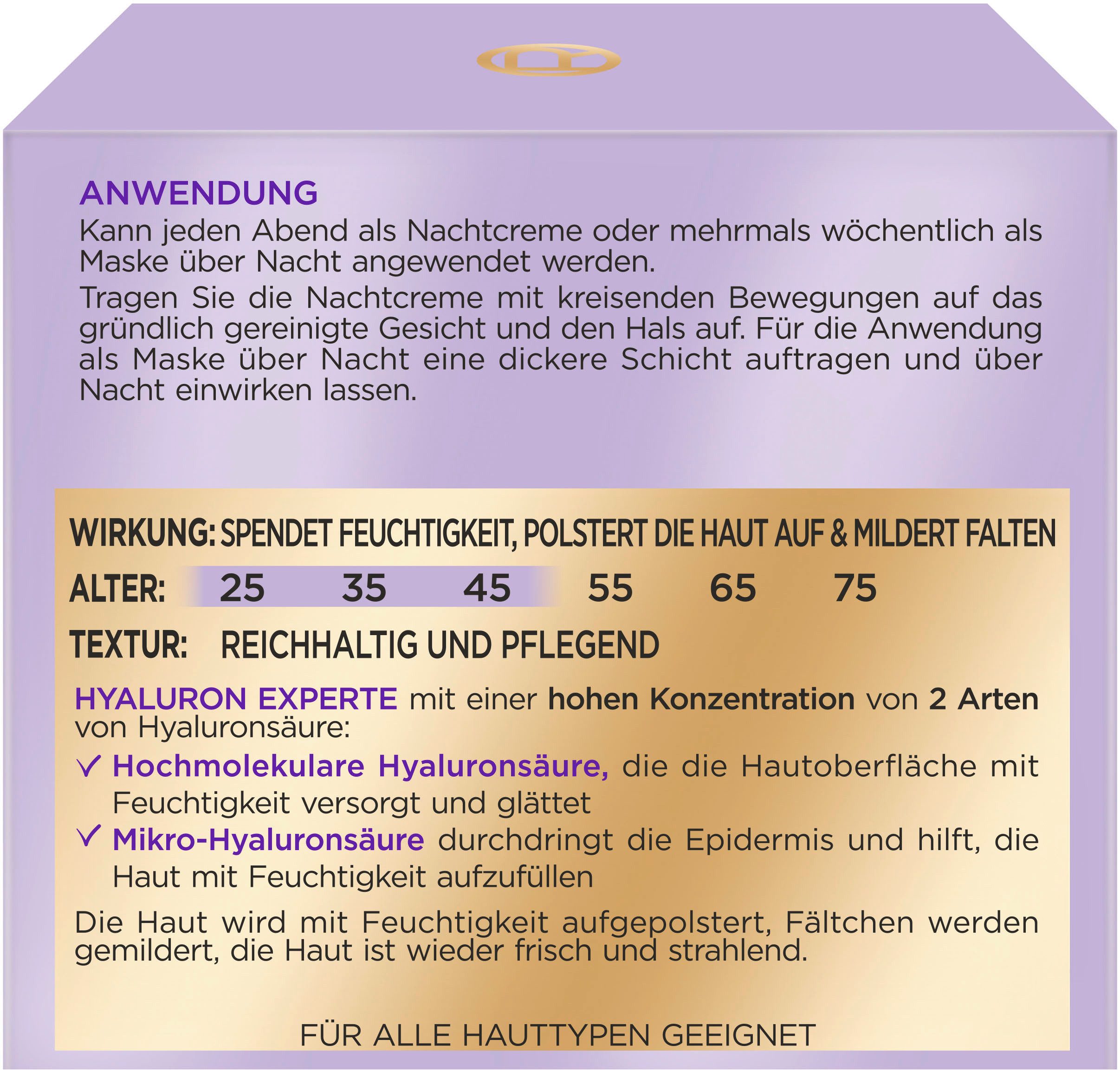 L'ORÉAL PARIS Nachtcreme Hyaluron Experte Nachtcreme & Maske, mit reichhaltiger Formel – Bild 4 von 4