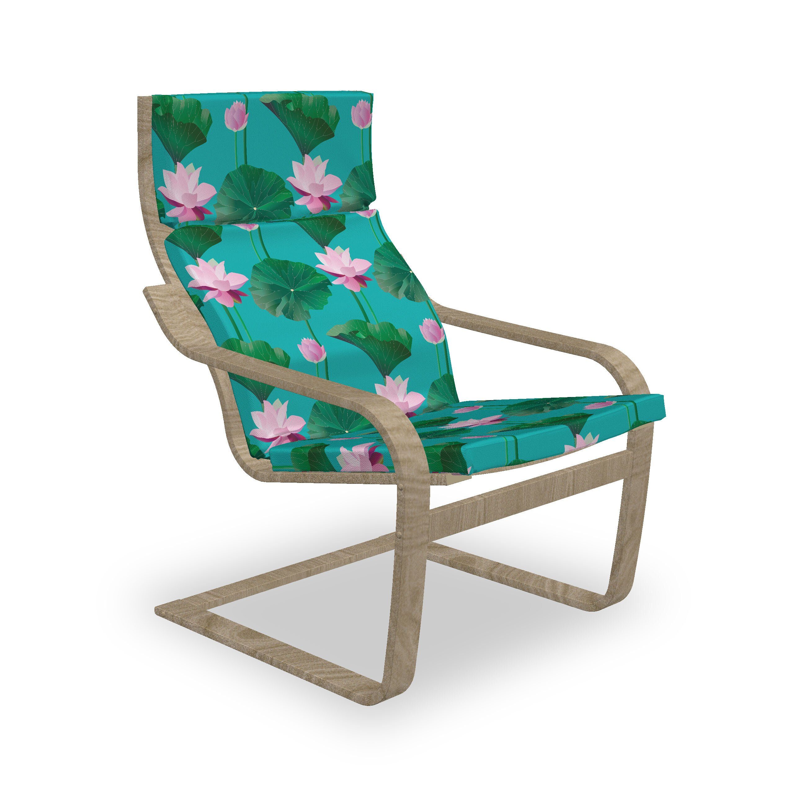 Abakuhaus Stuhlkissen Sitzkissen mit Stuhlkissen mit Hakenschlaufe und Reißverschluss, Blau Und Pink Lotus-Blätter
