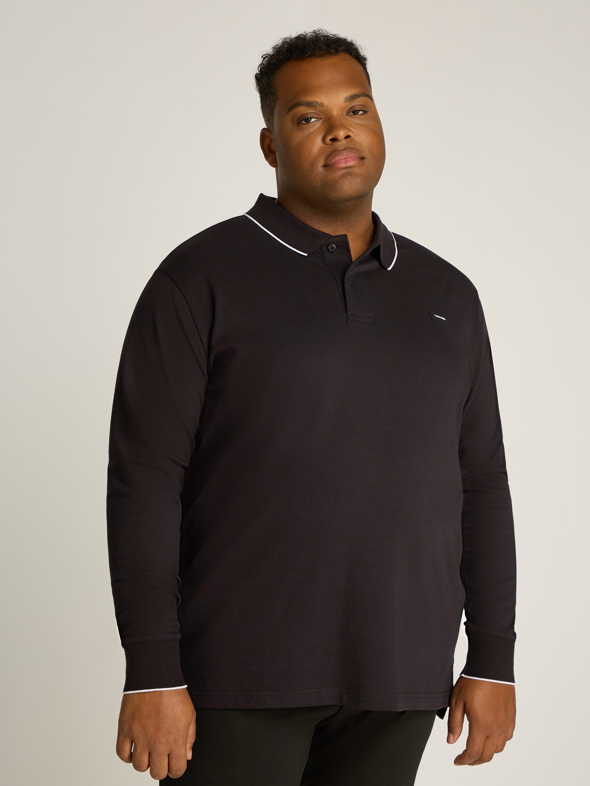 Calvin Klein Big&Tall Langarm-Poloshirt BT_STRETCH PIQUE günstig online kaufen