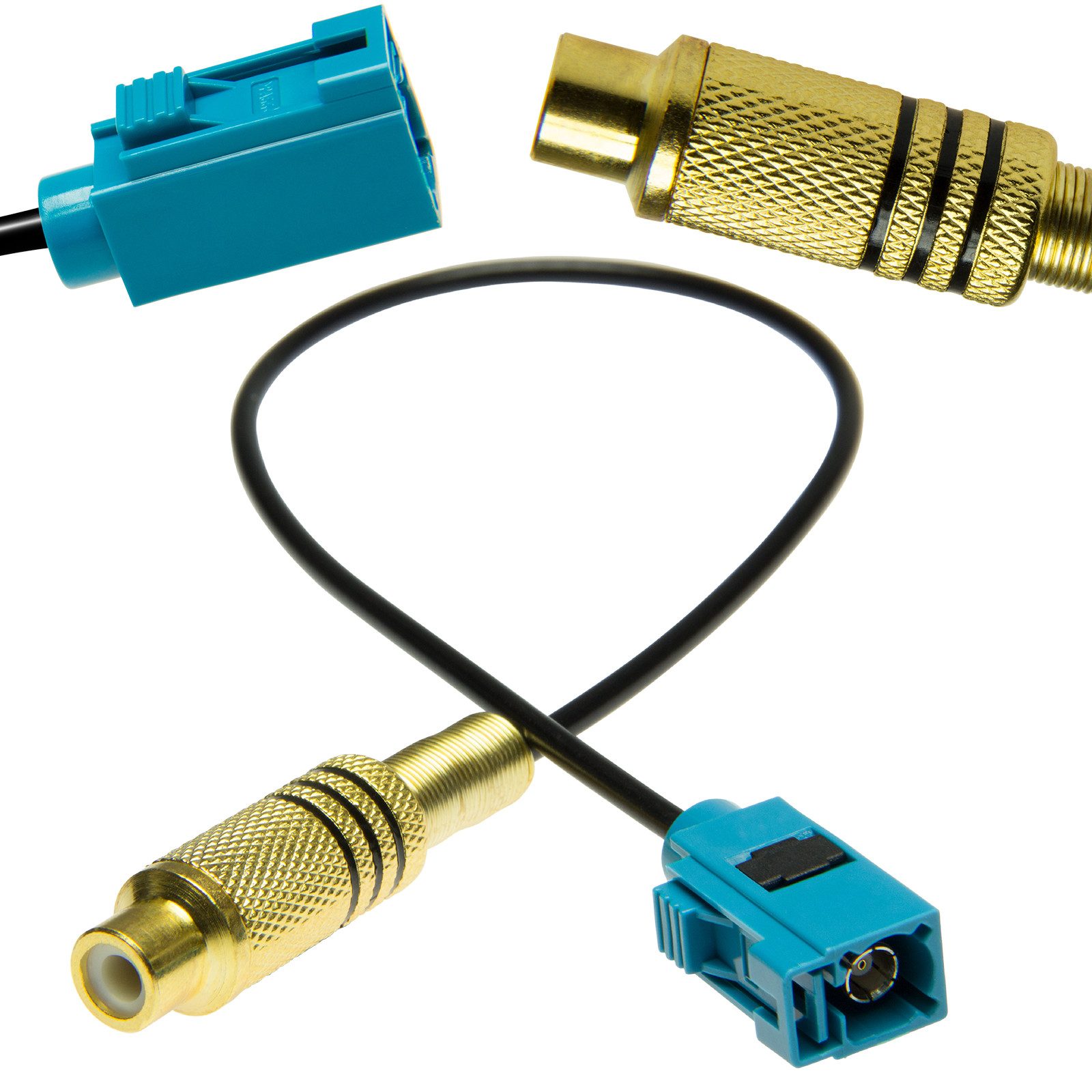 Cinch Fakra Adapter RCA Rückfahrkamera passend für Ford Blaupunkt KFZ-Adapter