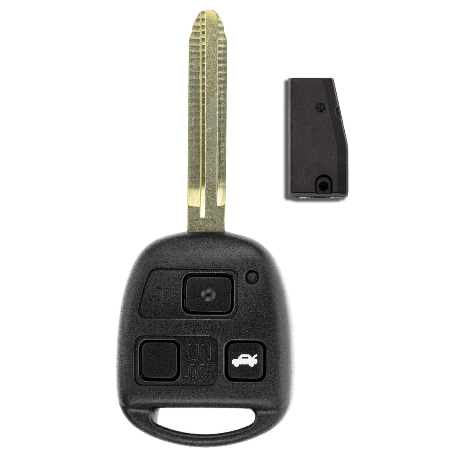 mt-key Schlüsseltasche Auto Funk Schlüssel Fernbedienung 434MHZ ID33 TOY43 (Set), für Toyota Tarago (R10, 95–00)