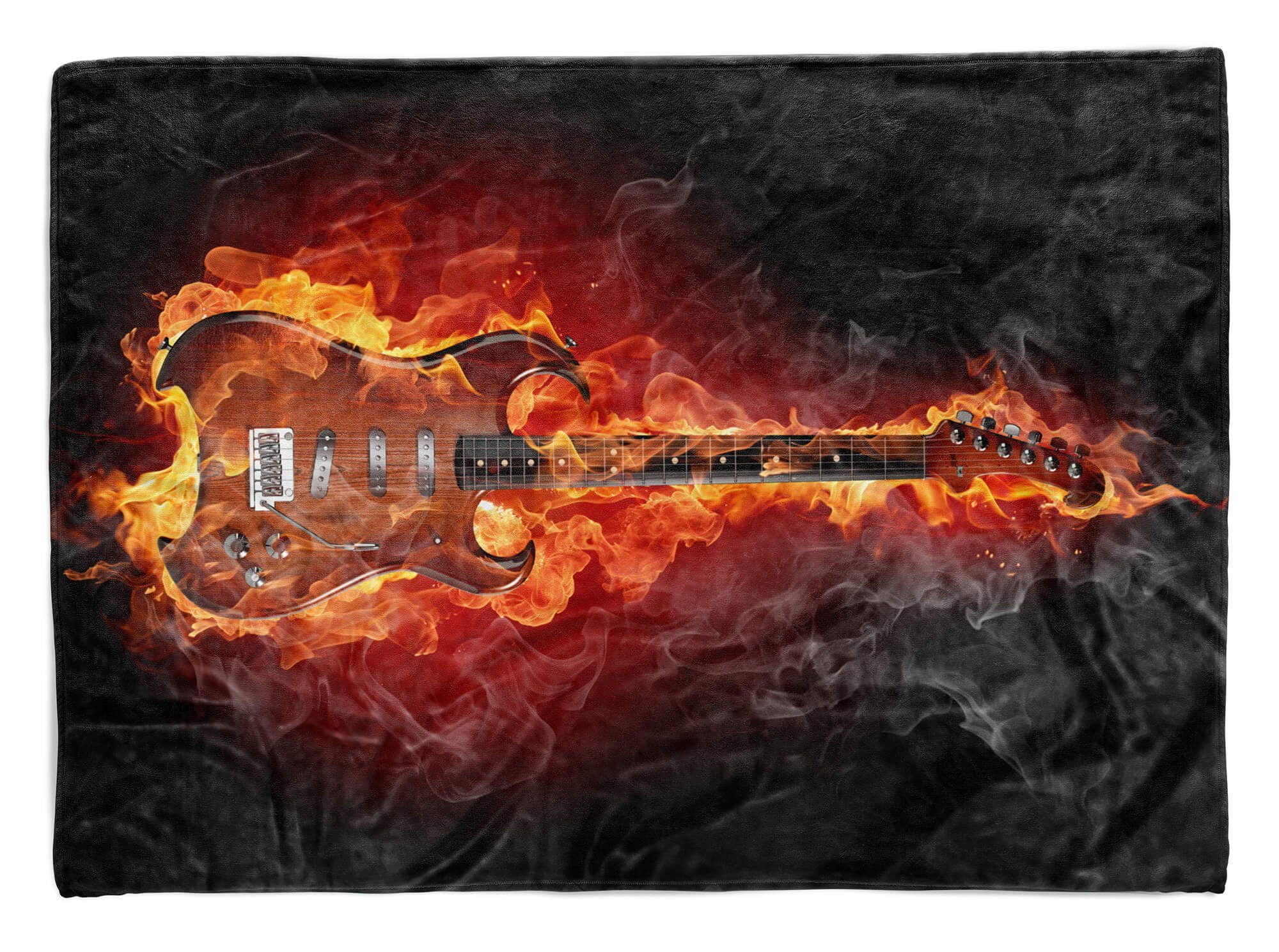 Art mit Fotomotiv Strandhandtuch Gitarre, (1-St), Handtücher Baumwolle-Polyester-Mix E-Gitarre Handtuch Handtuch Saunatuch Sinus Kuscheldecke