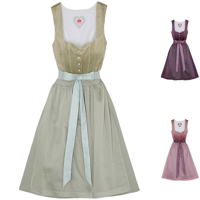 Spieth & Wensky Dirndl Düne Dirndl Dirndl Düne Midi-Dirndl Kleid 2-teiliges günstig online kaufen