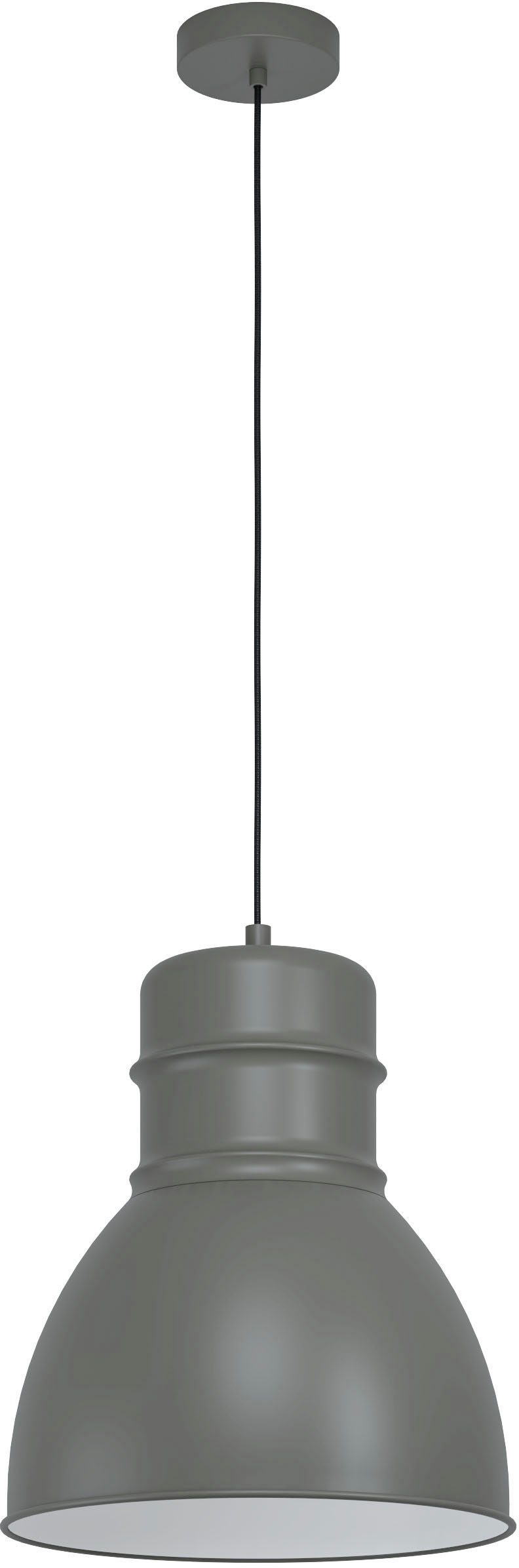 EGLO Hängeleuchte EBURY, Leuchtmittel wechselbar, ohne Leuchtmittel, Hängeleuchte in grau und weiß aus Stahl - exkl. E27 - 60W | Pendelleuchten