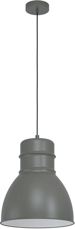 EGLO Hängeleuchte EBURY, Leuchtmittel wechselbar, ohne Leuchtmittel,  Hängeleuchte in grau und weiß aus Stahl - exkl. E27 - 60W