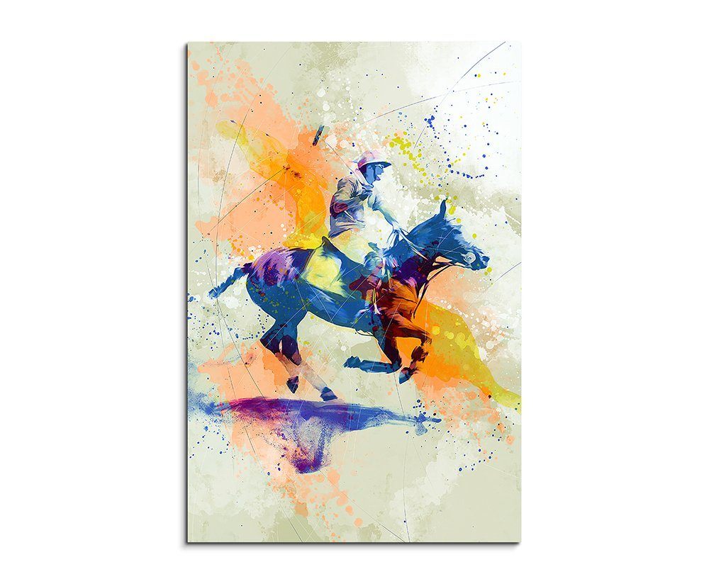 Sinus Art Leinwandbild Polo 90x60cm Aquarell Art Leinwandbild