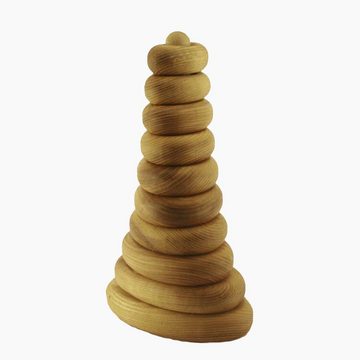 Lotes Toys Stapelspielzeug Stapelturm aus Eschenholz - Pyramide Oval 18,5 cm, (10-tlg), in einer kleinen Spielzeugmanufaktur von Hand gefertigt.