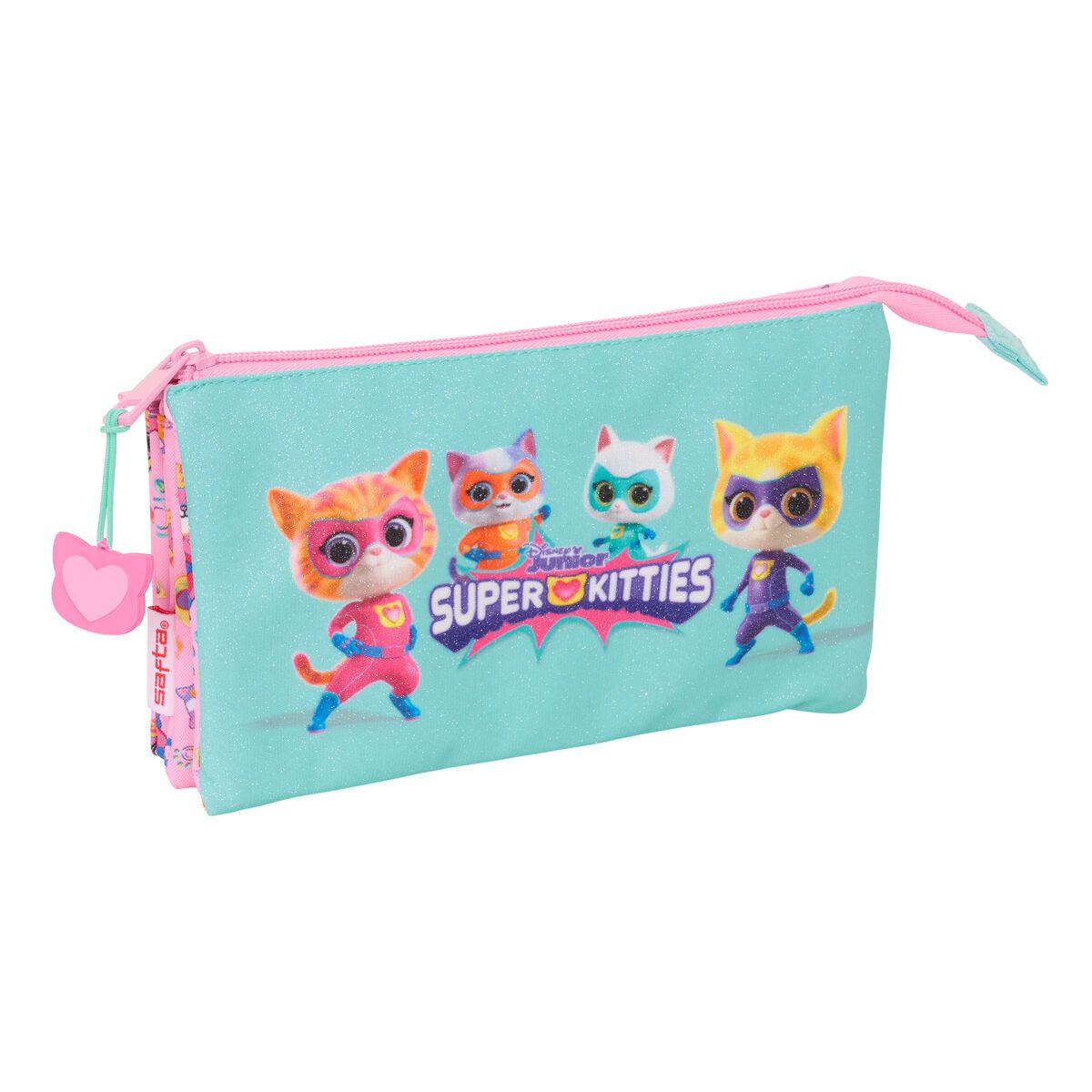 Disney Federtasche Stifteetui Etui Federmäppchen Faulenzer SuperKitties Rosa türkis 22x12
